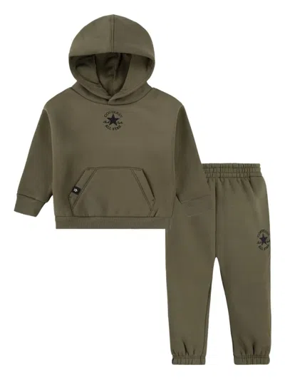 Converse Babies' Logo-print Tracksuit Set In Green