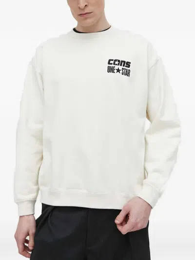 Converse Logo Sweatshirt In Neutral