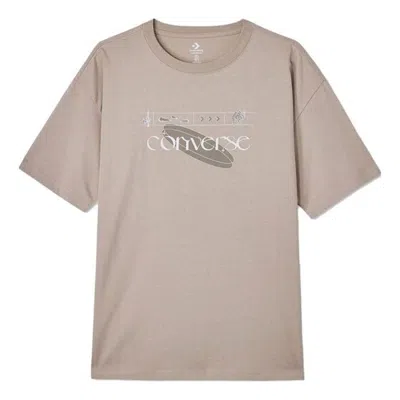 Converse Logo T-shirt 'milk Chocolate' In Nude