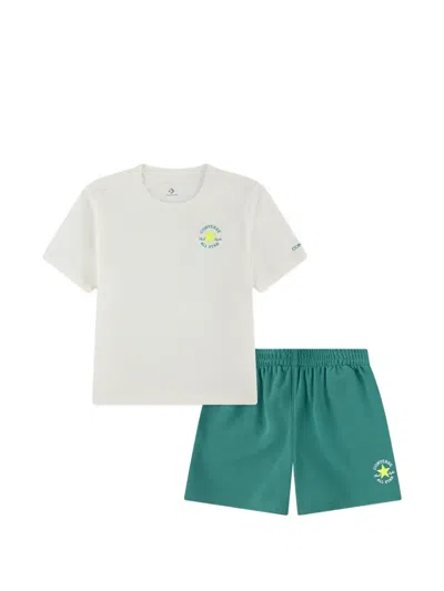 Converse Kids' Logo T-shirt Shorts Set Of Two In White