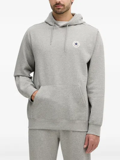 Converse Logo-detail Hoodie In Gray