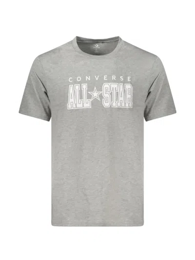 Converse Logo-print Cotton T-shirt In Gray