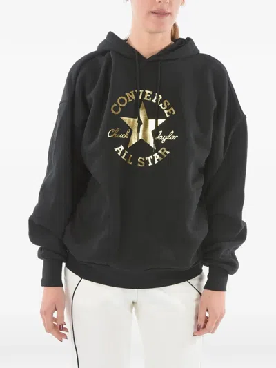 Converse Logo-print Hoodie In Black