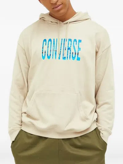 Converse Logo-print Hoodie In Neutral