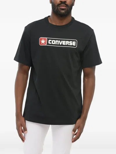 Converse Logo-print Jersey T-shirt In Black