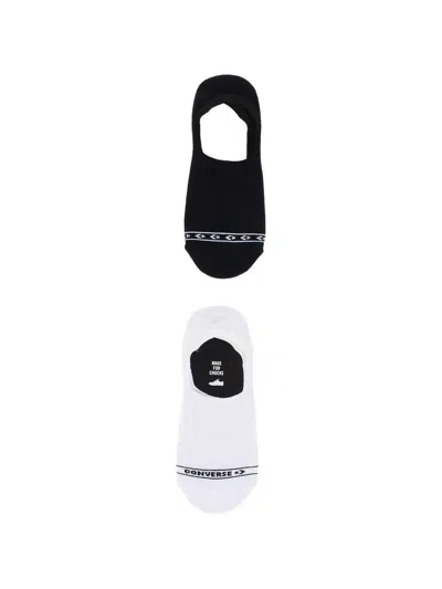 Converse Logo-print Socks (set Of Two) In Black
