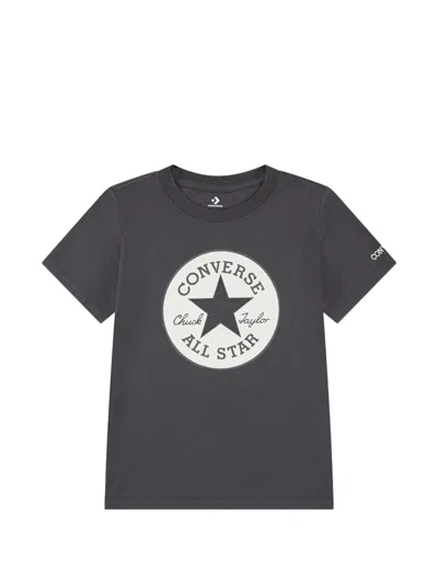 Converse Kids' Logo-print T-shirt In Gray