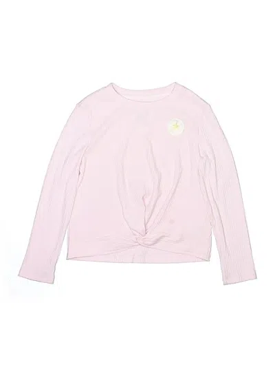 Pre-owned Converse Kids' Long Sleeve Top Pink Keyhole Neckline Tops