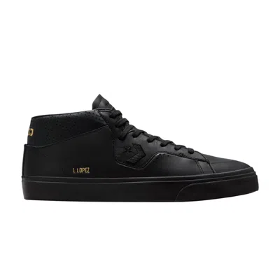 Pre-owned Converse Louie Lopez Pro Mid 'mono Leather - Triple Black'