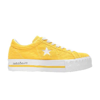 Pre-owned Converse Mademe X Wmns One Star Platform Suede Ox 'vibrant Yellow'