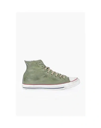Converse Waxed Fabric Sneakers In Green