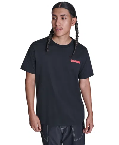 Converse Men's Cheeseburger Graphic Short-sleeve T-shirt In Black