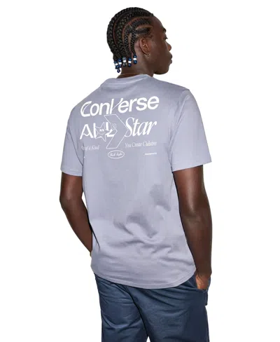 Converse Men's Chev Dazed Crewneck T-shirt In Blue