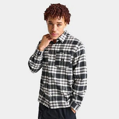 Converse Men's Chevron Star Plaid Button-down Shirt In  Black