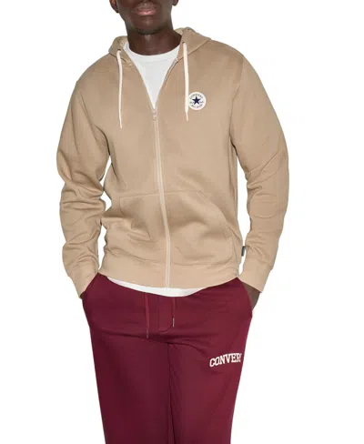 Converse Men's Chuck Patch Full-zip Regular-fit Hoodie In Vintage Cargo