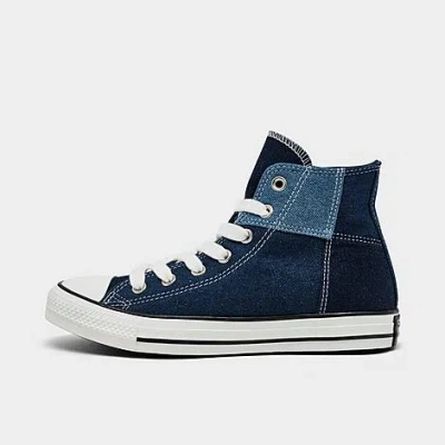 Converse Women's Chuck Taylor All Star High Top Casual Shoes (big Kids' Sizes Available) In Blue/vintage White/barely Grey