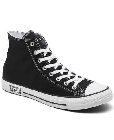 Converse Men's Chuck Taylor Side License Plate Canvas Casual Sneakers From Finish Line In Black,white,black