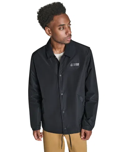 Converse Men's Classic-fit Snap Closure Jacket In Black