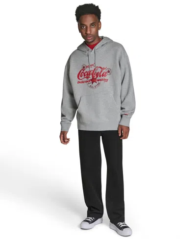 Converse Men's Coca Cola Logo Hooded Sweatshirt In Gray