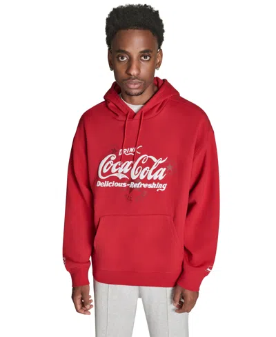 Converse Men's Coca Cola Logo Hooded Sweatshirt In Red