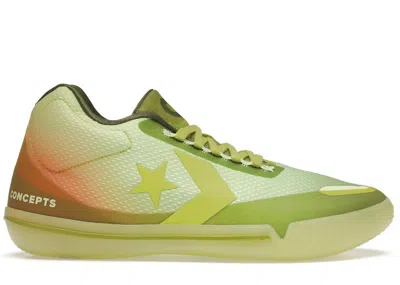 Pre-owned Converse Men's  All Star Bb Evo Concepts Southern Flame Sneakers In Green