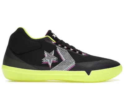 Pre-owned Converse Men's  All Star Bb Evo Hivis Sneakers In Black/lemon Venom