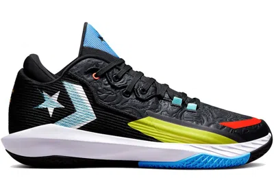 Pre-owned Converse Men's  All Star Bb Jet Mid Peace And Unity Sneakers In Black/kinetic Blue/poppy Glow In Multi