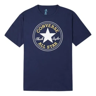 Converse Men's  All Star Classic Printing Sports Round Neck Short Sleeve Navy Blue