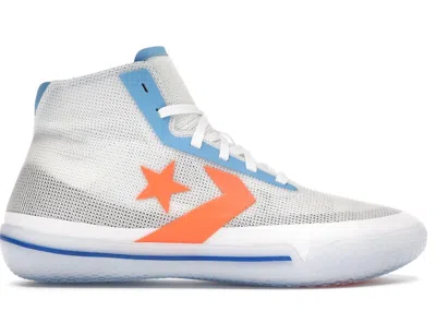 Pre-owned Converse Men's  All Star Pro Bb Solstice Sneakers In White/game Royal/total Orange