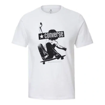 Converse Men's  All Star Skateboard Printing Short Sleeve Printing White