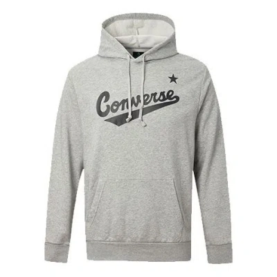 Converse Men's  Alphabet Logo Printing Hooded Drawstring Gray