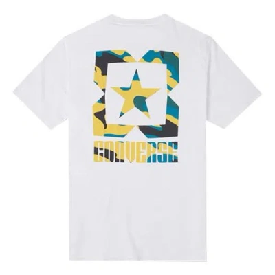 Converse Men's  Casual Sports Breathable Camouflage Printing Short Sleeve White