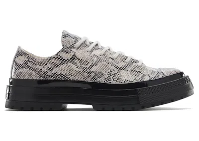 Pre-owned Converse Men's  Chuck 70 Formal Snakeskin Sneakers In Grey/black