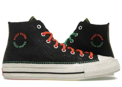Pre-owned Converse Men's  Chuck 70 Hi Daily Paper Panafrican Sneakers In Black/egret