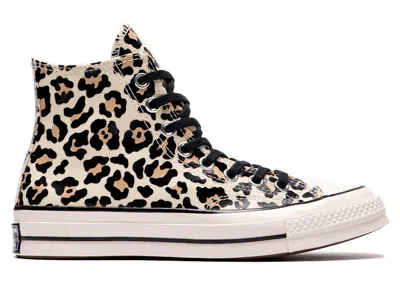 Pre-owned Converse Men's  Chuck 70 Hi Glow In The Dark Leopard Print Sneakers In Egret/light Fawn/black