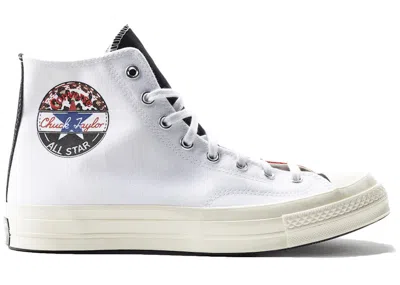 Pre-owned Converse Men's  Chuck 70 Hi Logo Play Sneakers In White/university Red/rush Blue In Multi