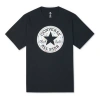 Converse Men's  Chuck Pattern Round Neck Casual Sports Breathable Short Sleeve Black