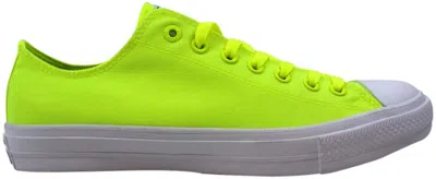 Pre-owned Converse Men's  Chuck Taylor 2 Ox Sneakers In Volt Green/white In Multi