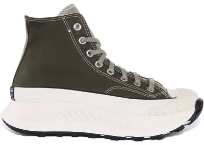 Pre-owned Converse Men's  Chuck Taylor All Star 70 Atcx Hi Sneakers In Utility Green/egret