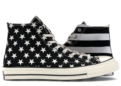 Pre-owned Converse Men's  Chuck Taylor All Star 70 Hi Archive Restructured American Flag Sneakers In Black/whit