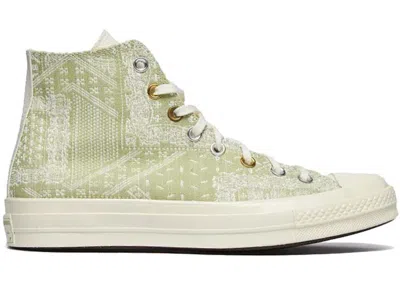 Pre-owned Converse Men's  Chuck Taylor All Star 70 Hi Bandana Sneakers In Egret/vitality Green/open Sesame
