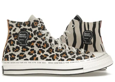 Pre-owned Converse Men's  Chuck Taylor All Star 70 Hi Brain Dead Print Sneakers In White/black In Multi
