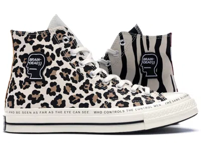 Pre-owned Converse Men's  Chuck Taylor All Star 70 Hi Brain Dead Sneakers In Egret/black In Multi