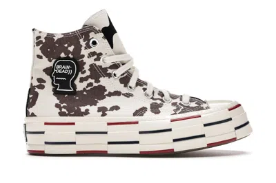 Pre-owned Converse Men's  Chuck Taylor All Star 70 Hi Brain Dead Sneakers In Egret/black/french Roast