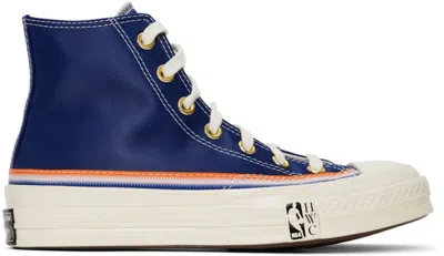 Pre-owned Converse Men's  Chuck Taylor All Star 70 Hi Breaking Down Barriers Knicks Sneakers In Rush Blue/bold  In Multi