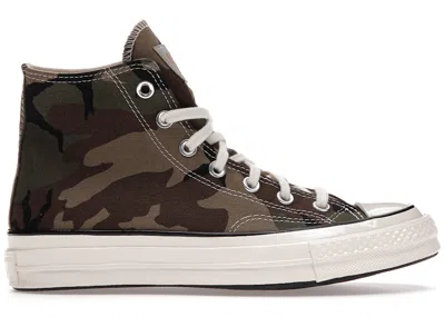 Pre-owned Converse Men's  Chuck Taylor All Star 70 Hi Carhartt Wip Sneakers In Covert Green/dark Earth