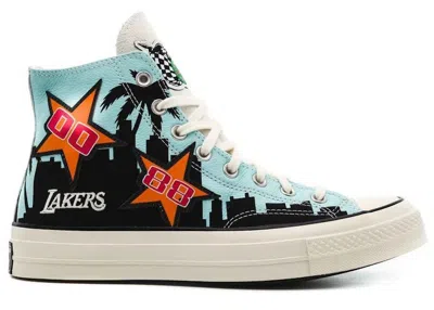Pre-owned Converse Men's  Chuck Taylor All Star 70 Hi Chinatown Market Nba Los Angeles Lakers Sneakers In Sky B In Multi