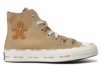Pre-owned Converse Men's  Chuck Taylor All Star 70 Hi Christmas Pack Gingerbread Man Khaki Sneakers In Nomad Kh In Multi