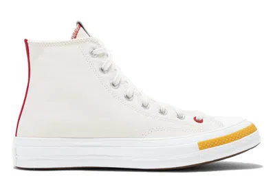 Pre-owned Converse Men's  Chuck Taylor All Star 70 Hi Clot Sneakers In White/red/gum In Multi