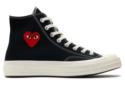 Pre-owned Converse Men's  Chuck Taylor All Star 70 Hi Comme Des Garcons Play Single Heart Sneakers In Black/red In Multi